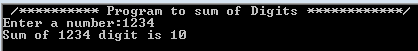 .NET Program to read a 4-digit integer and output the sum of its digits